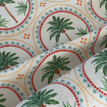 Tropical palm tree print cotton fabric